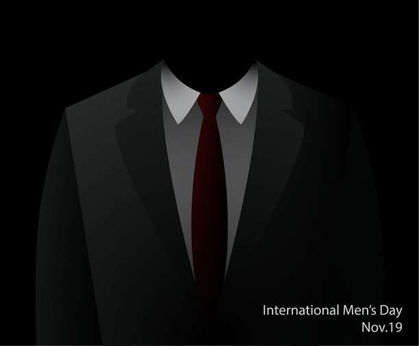 向量旗帜黑色男子西装图片下载