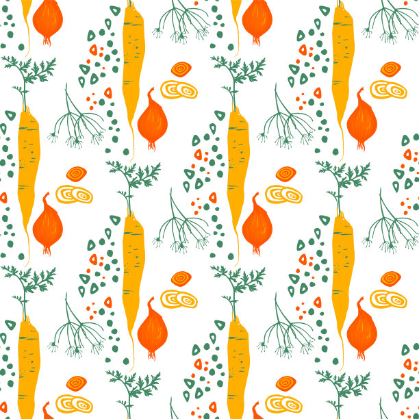 搭配胡萝卜、洋葱、莳萝和辣椒素材图片