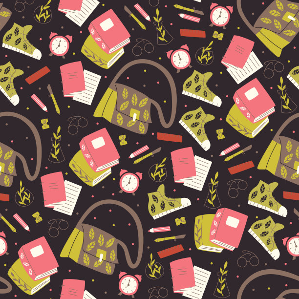 无缝背景与教育符号。图片下载