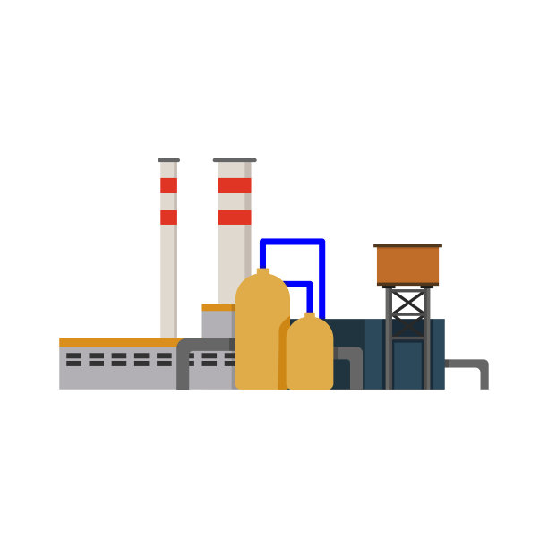 工厂工业建筑发电厂矢量图片下载