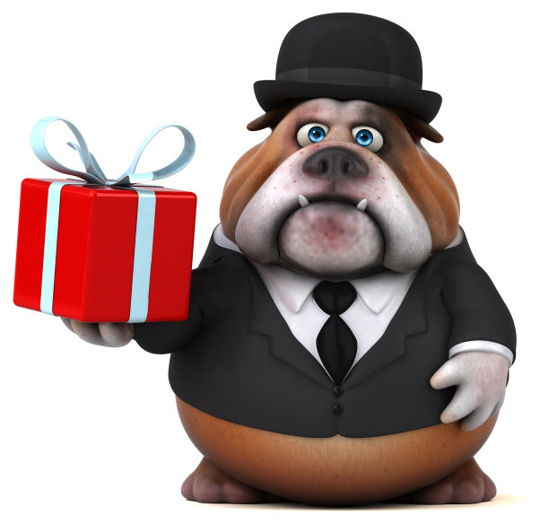 有趣的斗牛犬- 3D插图图片下载