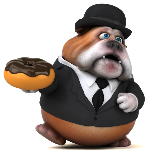 有趣的斗牛犬- 3D插图图片下载