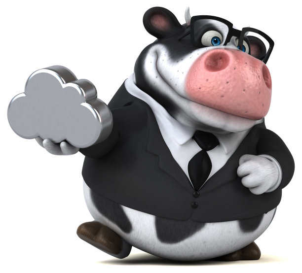 有趣的牛- 3D插图图片下载