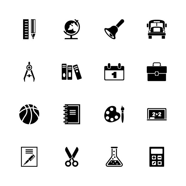 回到学校-平面矢量图标图片下载