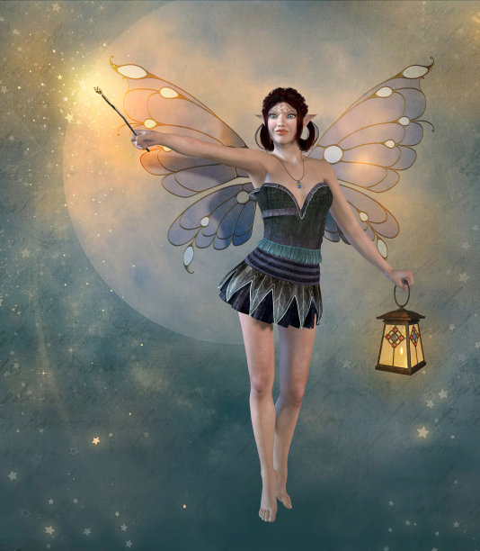 迷人的仙女与魔术棒图片下载