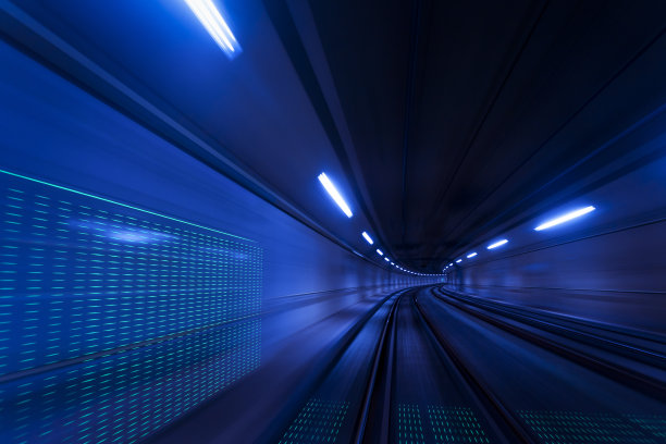 隧道速度运动灯光轨迹图片下载