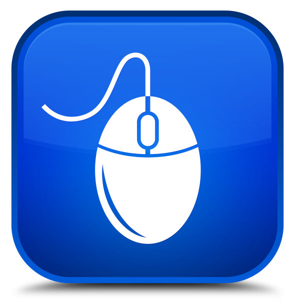 鼠标图标特殊的蓝色方形按钮图片下载