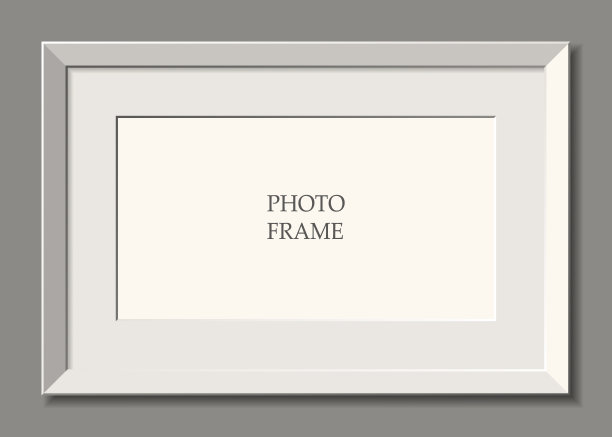 白色的框架。墙。放置广告、照片、图片。图片下载
