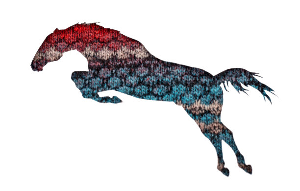 编织元素的勃艮第，棕色，米黄色花形式的马图片下载