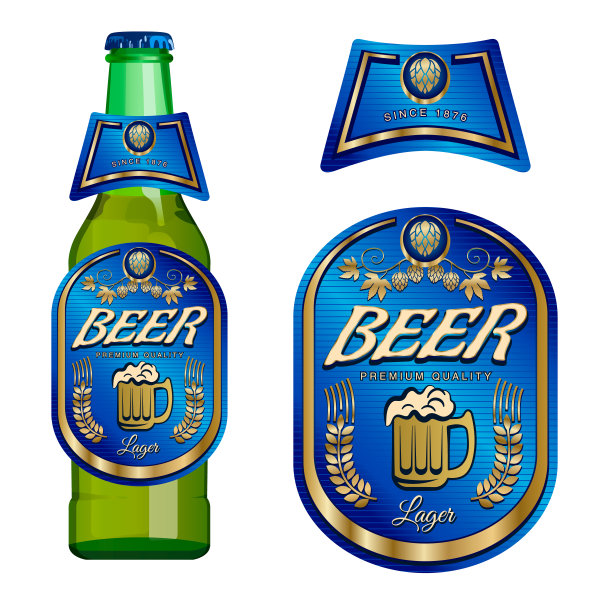 啤酒标签模板。矢量插图。图片下载