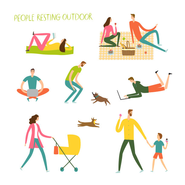 人们在户外休息。图片下载