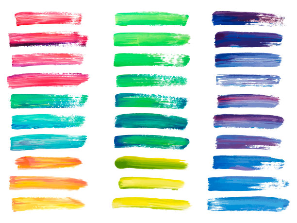 抽象的丙烯酸笔触孤立在白色，创意插图，时尚背景。矢量图素材图片