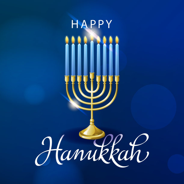 光明节烛台蜡烛图片下载