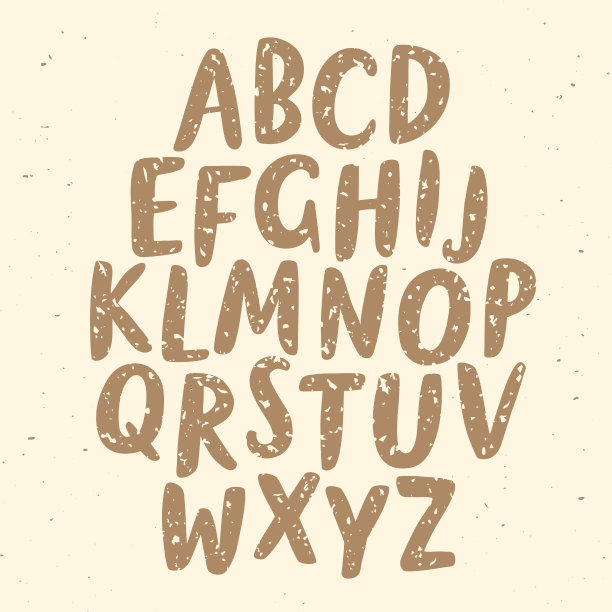 笔刷手绘纹理矢量字体图片下载