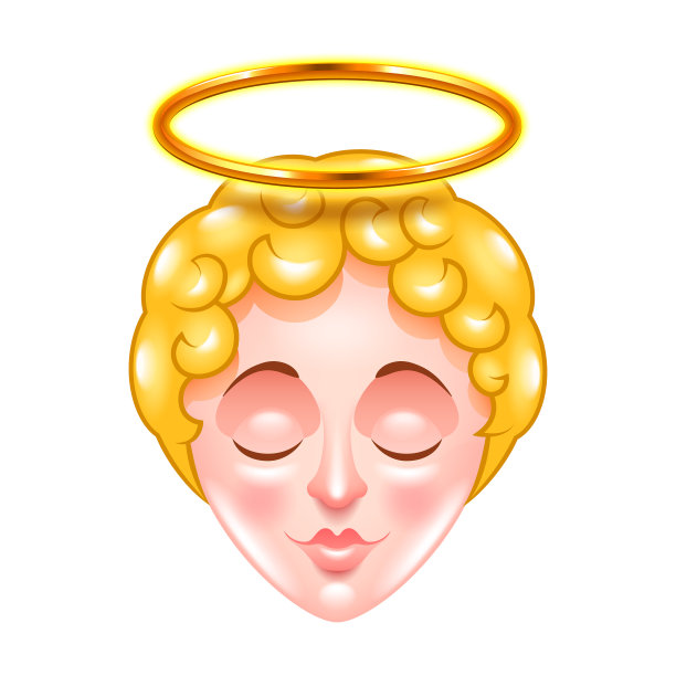 天使面孤立矢量图片下载