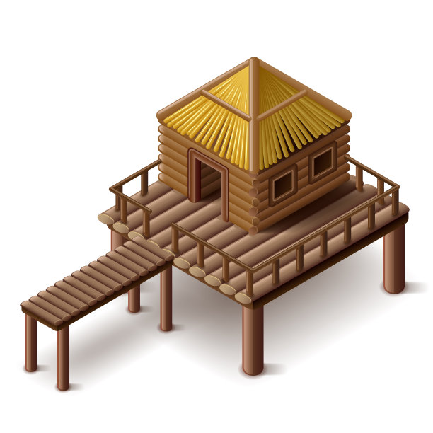 高跷屋隔离矢量图片下载