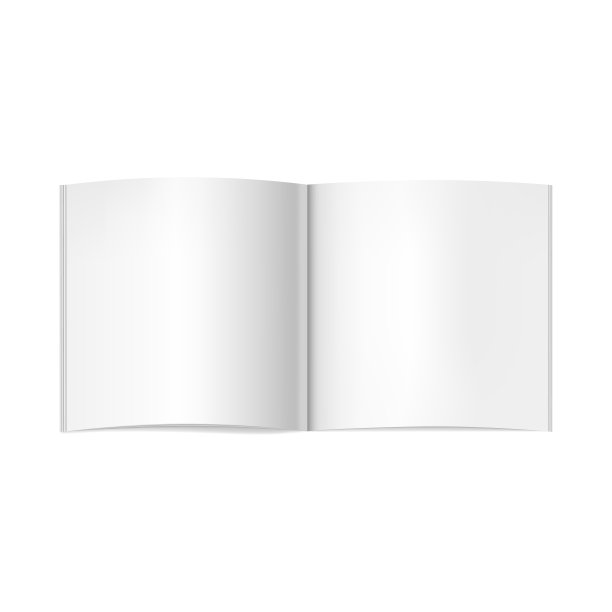 矢量现实正方形打开的书，杂志或杂志模型图片下载