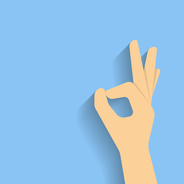 手好迹象。插图在平面风格与长阴影图片下载