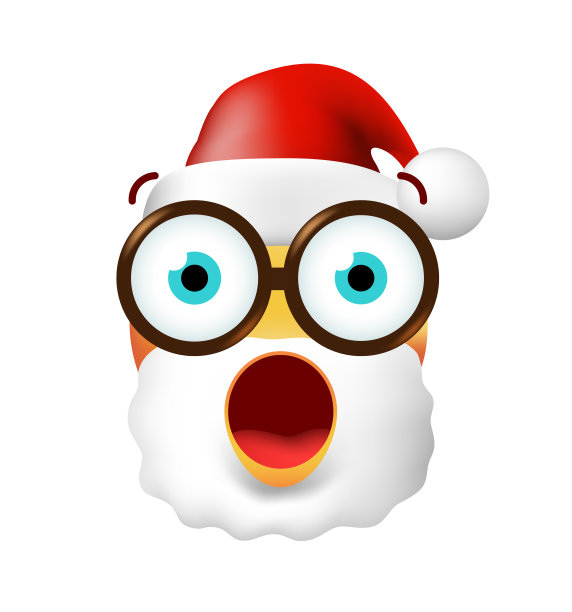 可爱的惊喜表情在白色的背景图片下载