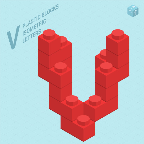 塑料方块字母V图片下载