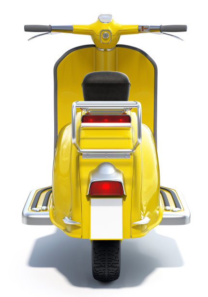 黄色复古的摩托车图片下载