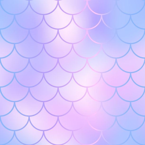 蓝粉色美人鱼无缝图案。神奇的鱼鳞矢量图案。图片下载