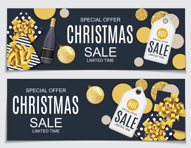 抽象矢量插图圣诞销售，特别优惠背景与礼盒和金球。冬季热折扣卡模板图片下载