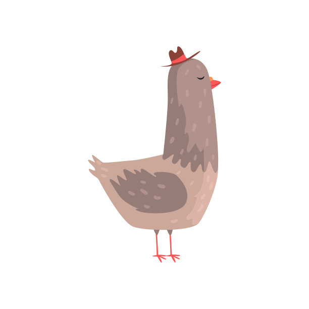 戴着时髦帽子的智能鸽子角色图片下载