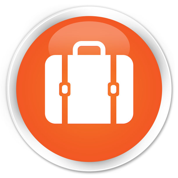包图标溢价橙色圆形按钮图片下载