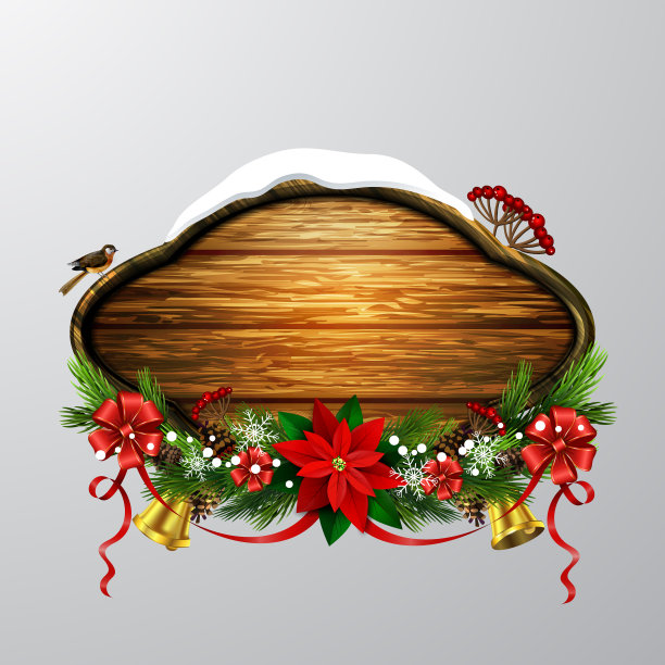 矢量木圣诞板图片下载