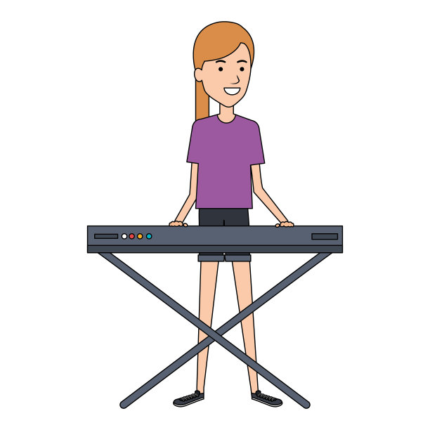 扮演合成器角色的女人图片下载