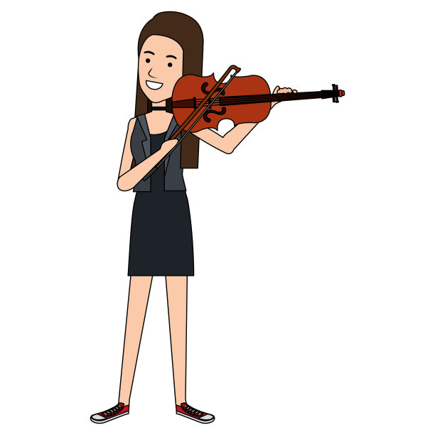 摆弄小提琴的女人图片下载
