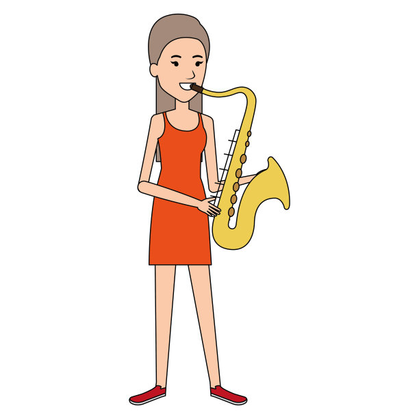 演奏萨克斯风的女人图片下载