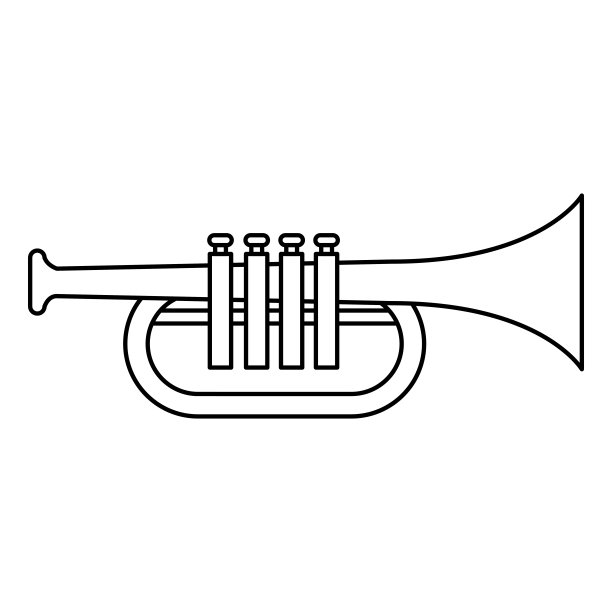 小号乐器孤立图标图片下载