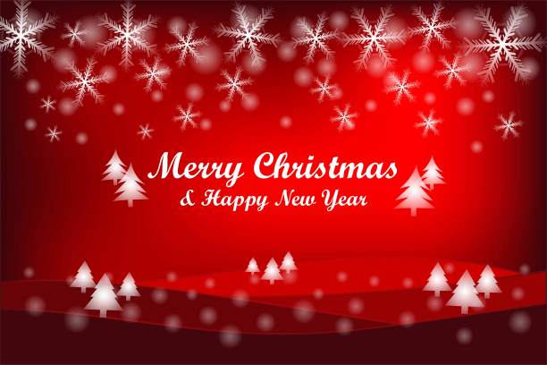 圣诞快乐和新年快乐礼物和元素的红色背景。圣诞贺卡。矢量插图。图片下载