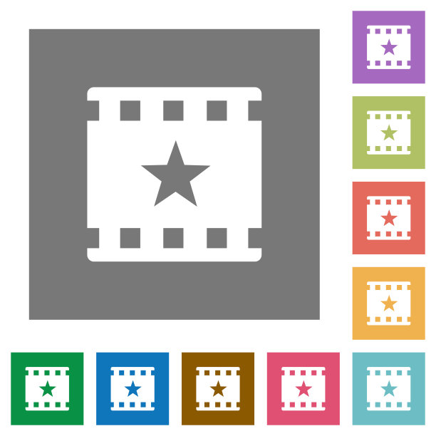 标记电影正方形的平面图标图片下载