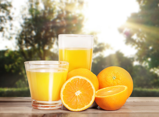 果橙子，叶分离图片下载