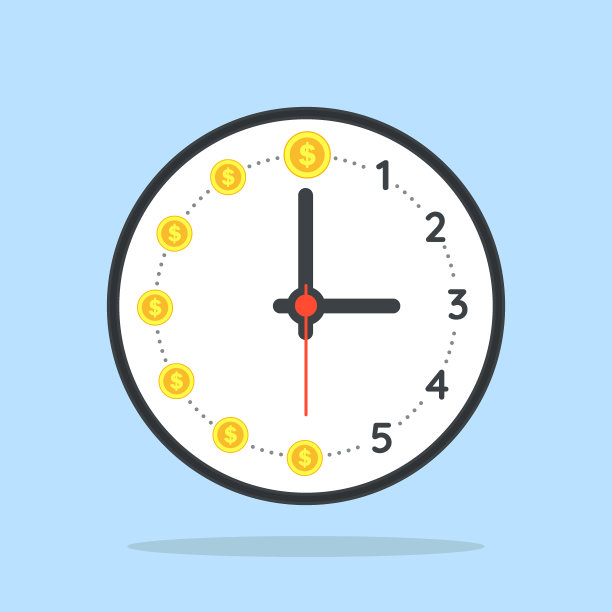 时间就是金钱的概念。时间管理，商业规划，平面设计风格概念插图图片下载