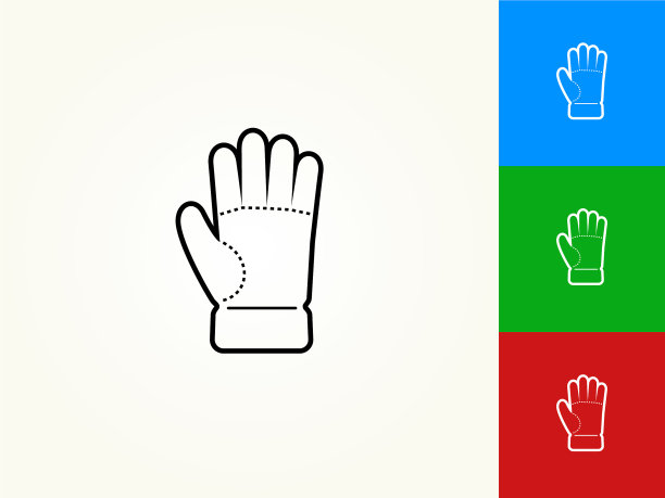 手套黑色描边线性图标图片下载