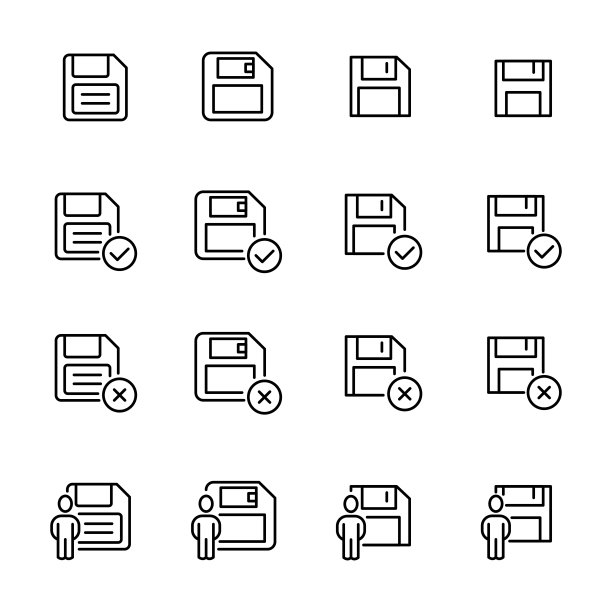 保存相关的行图标的简单集合。图片下载