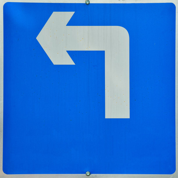 方向左箭头蓝色标志图片下载