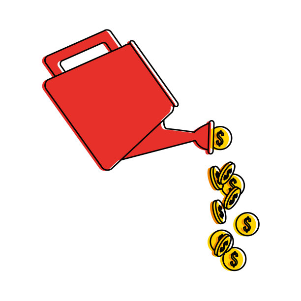 硬币图标洒水喷头图片下载