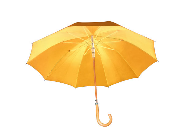 现代橙色伞孤立在白色。图片下载