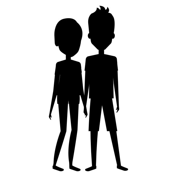 情侣剪影头像角色图片下载