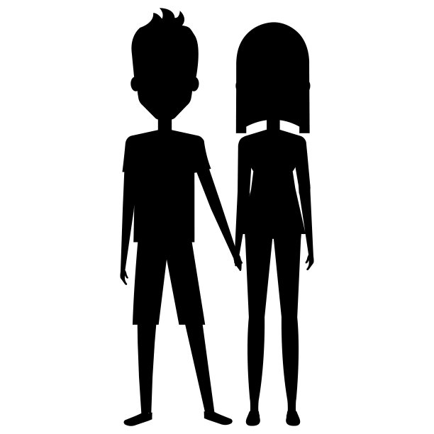 情侣剪影头像角色图片下载