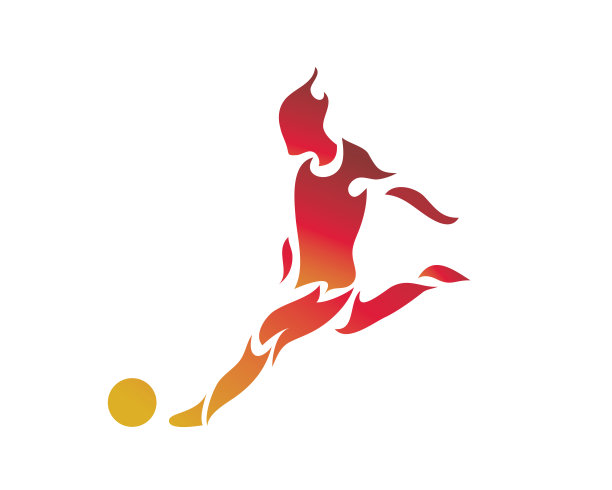 现代抽象足球运动员在行动插图图片下载