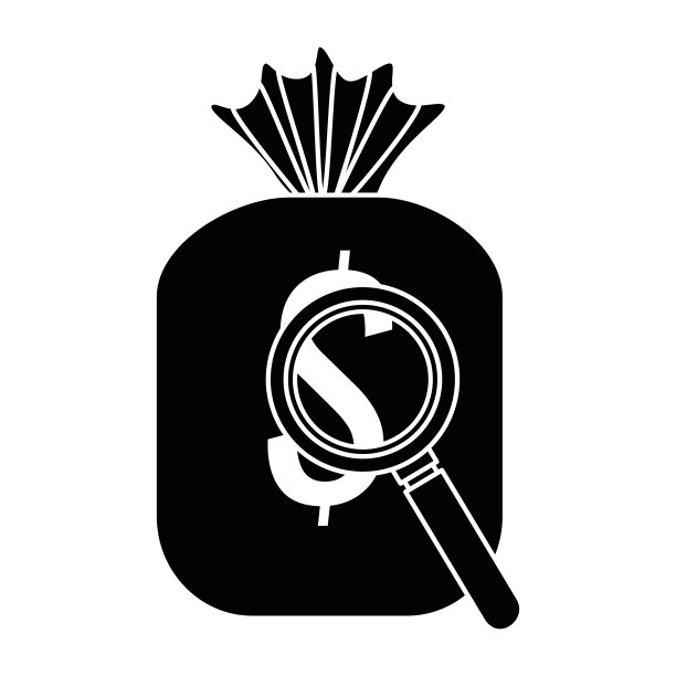 带放大镜的钱袋图片下载