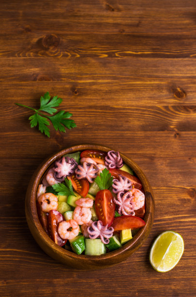 与海鲜沙拉素材图片