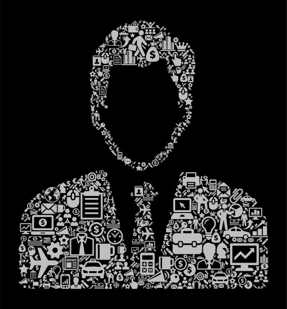 男人的脸肖像图标商业和金融矢量图标模式图片下载