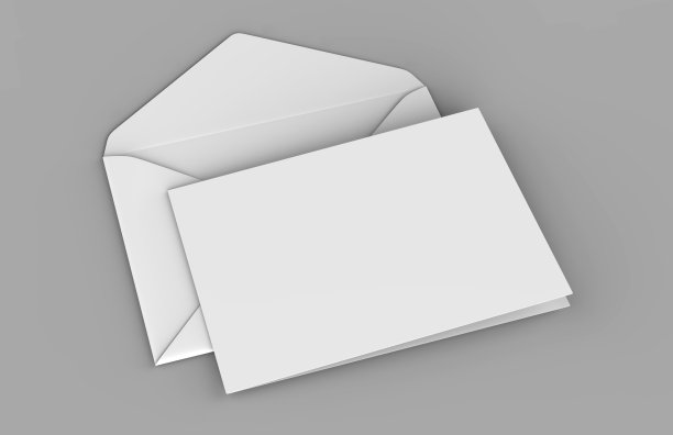 空白白色现实男爵信封模拟。3 d渲染插图。图片下载